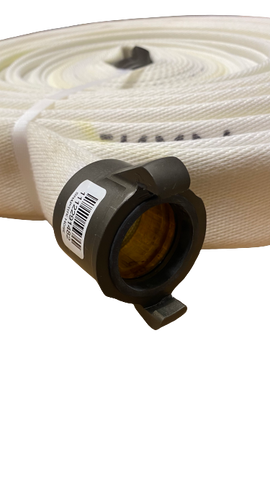***CLEARANCE*** Snap-Tite National 8F 1.5" x 100' White Mildew Treated c/w Quarter Turn Forestry Couplings